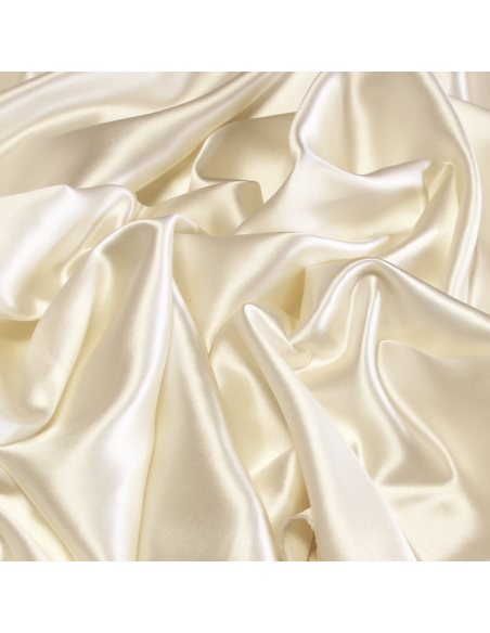Crêpe envers satin 100% soie mariage - Blanc cassé