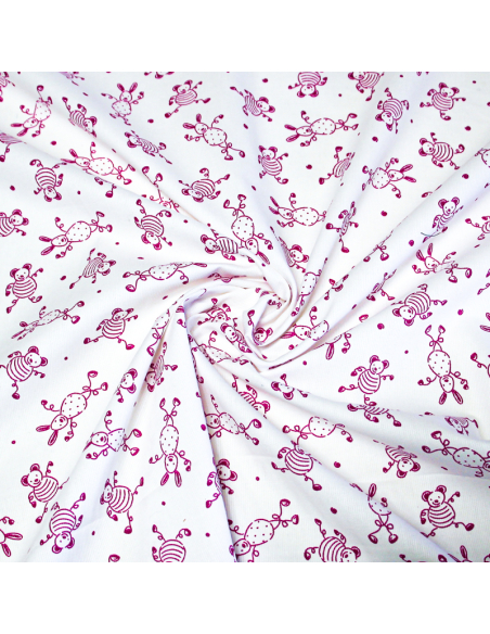 Piqué 100% coton milleraies - Doudou fushia