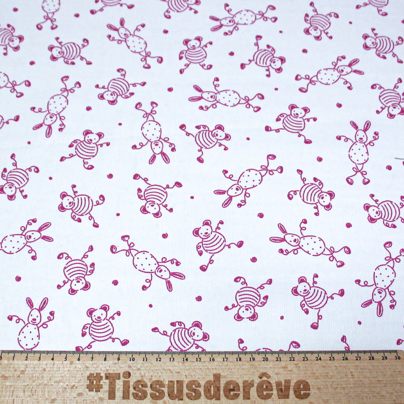 Piqué 100% coton milleraies - Doudou fushia