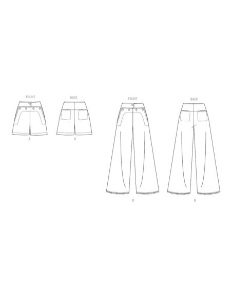 Patron Vogue 2034 B5 - Short ou pantalon style marin