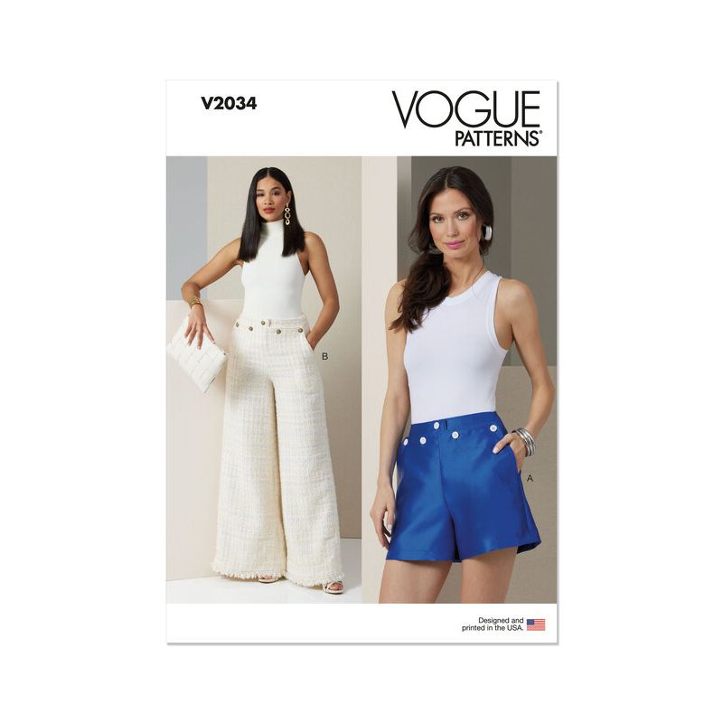 Patron Vogue 2034 B5 - Short ou pantalon style marin