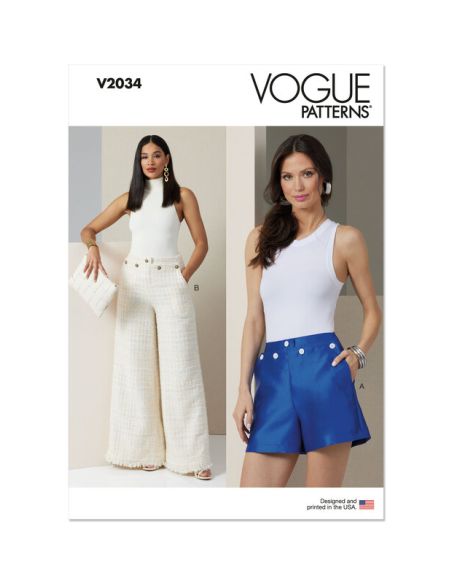Patron Vogue 2034 B5 - Short ou pantalon style marin