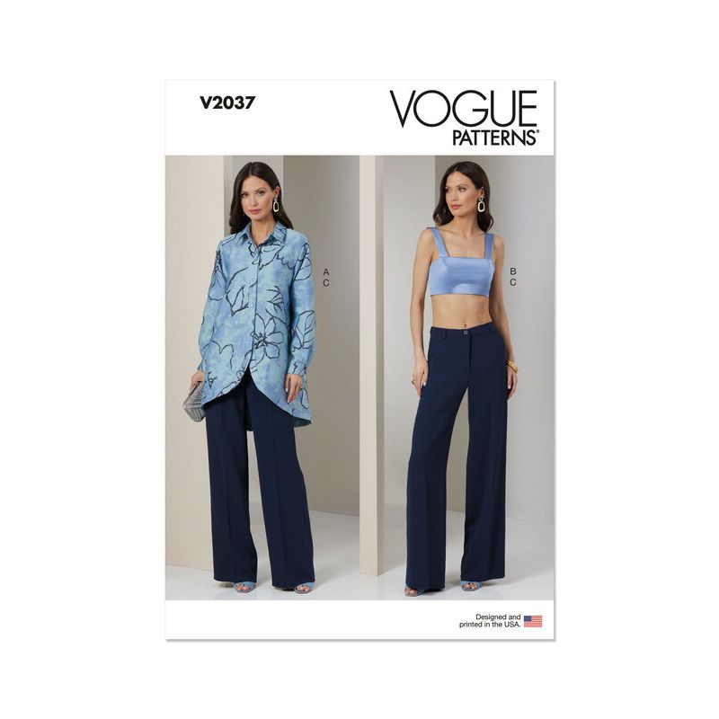 Patron Vogue 2037 B5 - Chemise, crop top et pantalon