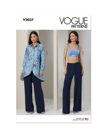 Patron Vogue 2037 B5 - Chemise, crop top et pantalon