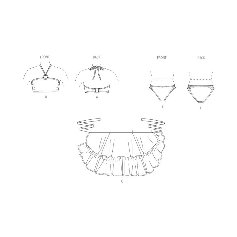 Patron Vogue 2038 A - Bikini et paréo