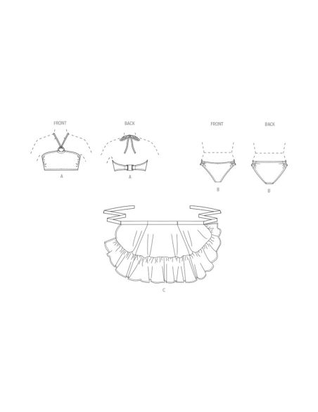 Patron Vogue 2038 A - Bikini et paréo