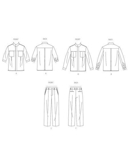 Patron Vogue 2039 A - Chemise et pantalon unisexes