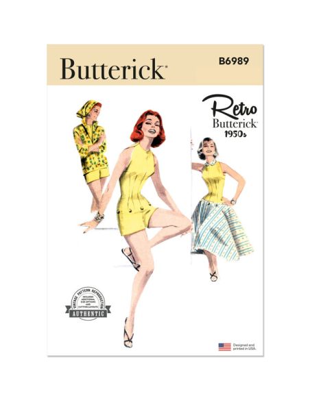 Patron Butterick 6989/H5 - Combi-short, chemisier et jupe