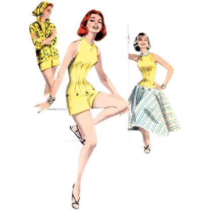 Patron Butterick 6989/H5 - Combi-short, chemisier et jupe 2