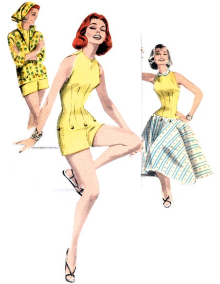 Patron Butterick 6989/H5 - Combi-short, chemisier et jupe