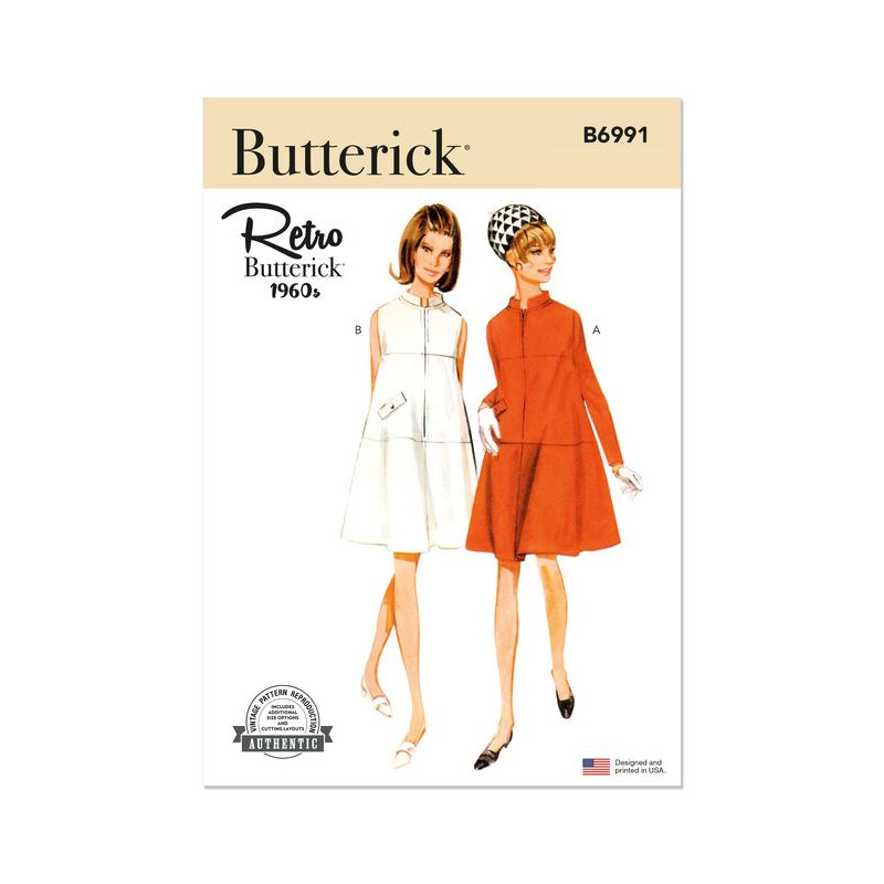 Patron Butterick 6991/K5 - Robe une pièce Vintage Butterick des années 1960