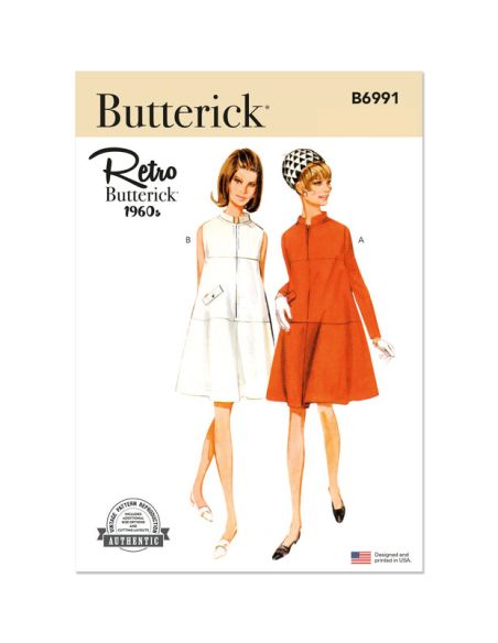 Patron Butterick 6991/K5 - Robe une pièce Vintage Butterick des années 1960