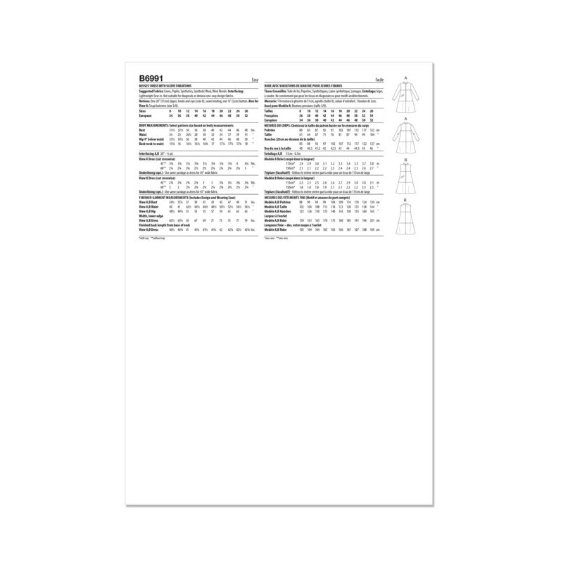 Patron Butterick 6991/K5 - Robe une pièce Vintage Butterick des années 1960