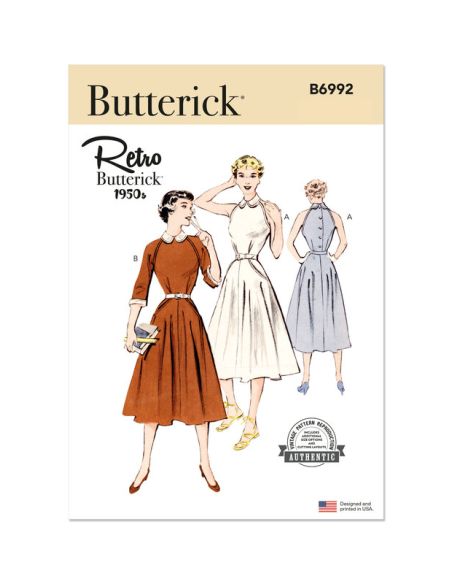 Patron Butterick 6992/D5 - Robe vintage des années 1950