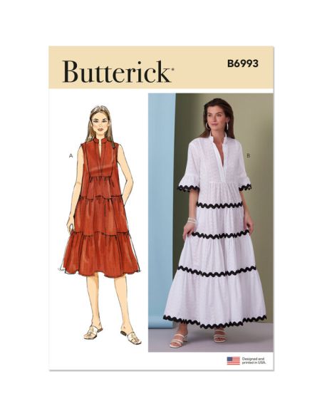 Patron Butterick 6993/K5 - Robes amples avec col montant