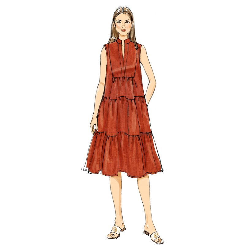 Patron Butterick 6993/K5 - Robes amples avec col montant