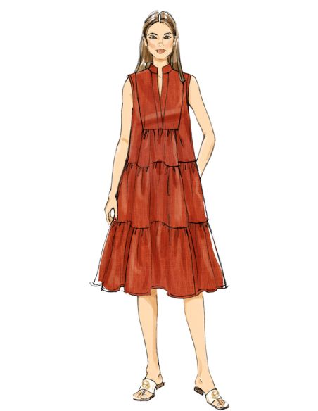 Patron Butterick 6993/K5 - Robes amples avec col montant