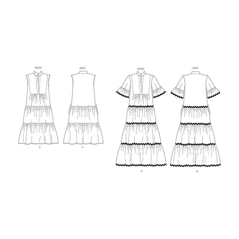 Patron Butterick 6993/K5 - Robes amples avec col montant