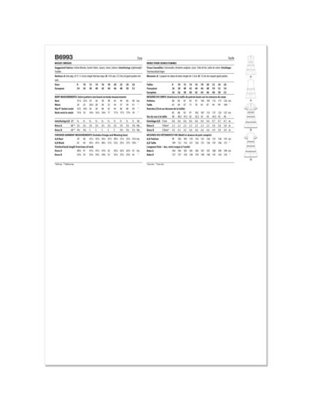 Patron Butterick 6993/K5 - Robes amples avec col montant