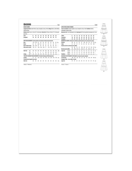 Patron Butterick 6999/K5 - Jupes amples