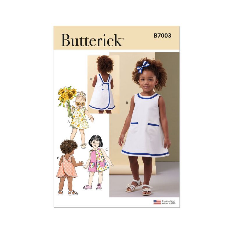 Patron Butterick 7003/A - Robes et culottes pour tout-petits