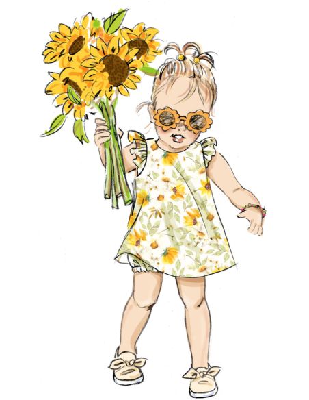 Patron Butterick 7003/A - Robes et culottes pour tout-petits