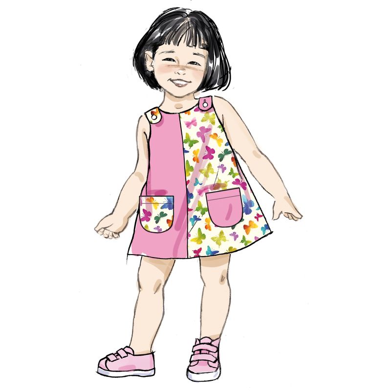 Patron Butterick 7003/A - Robes et culottes pour tout-petits