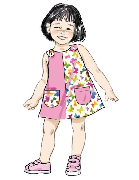 Patron Butterick 7003/A - Robes et culottes pour tout-petits