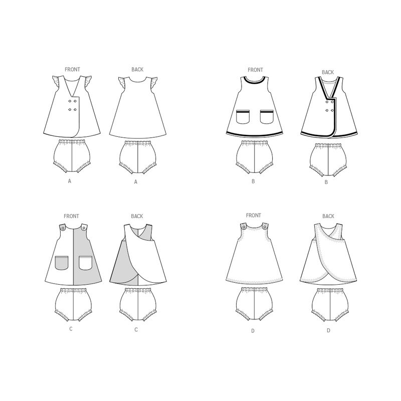 Patron Butterick 7003/A - Robes et culottes pour tout-petits