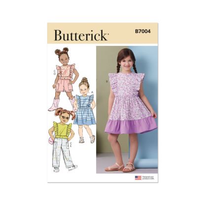 Patron Butterick 7004/A - Robes, haut, shorts et pantalons pour enfants