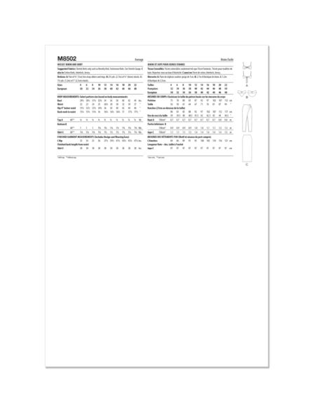 Patron McCall's 8502.D5 -Bikini et jupe