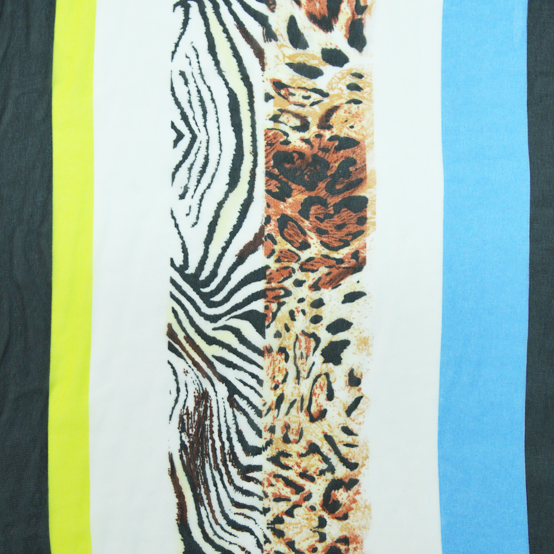 Mousseline imprimée Color-bloc Safari