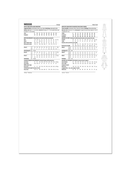 Patron McCall's 8508.K5 - Robe à variations de manches