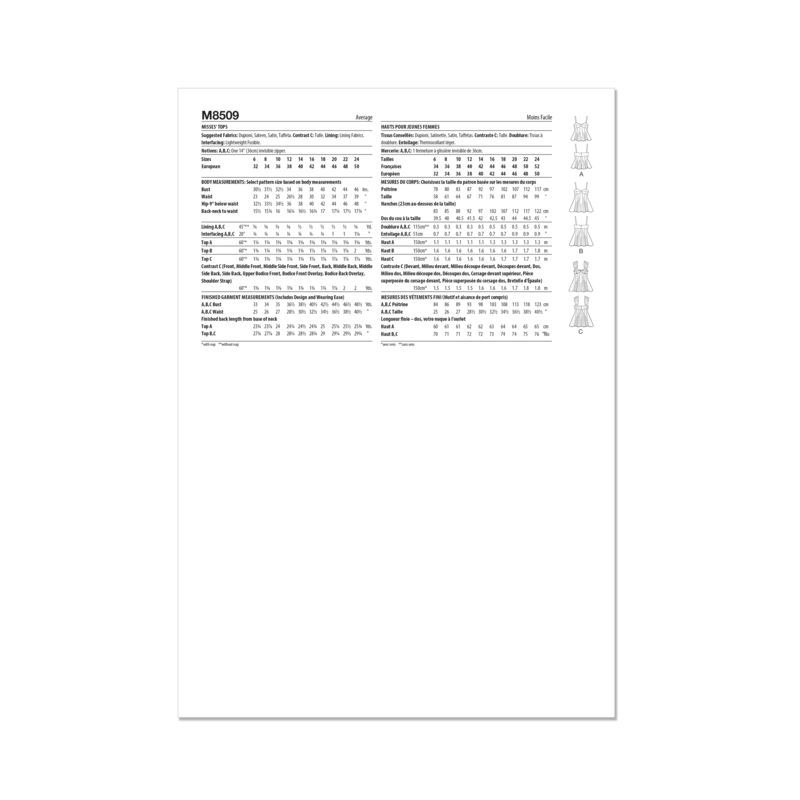 Patron McCall's 8509.H5 - Tops à basque