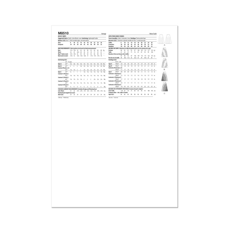 Patron McCall's 8510.K5 - Jupes mi-Longues