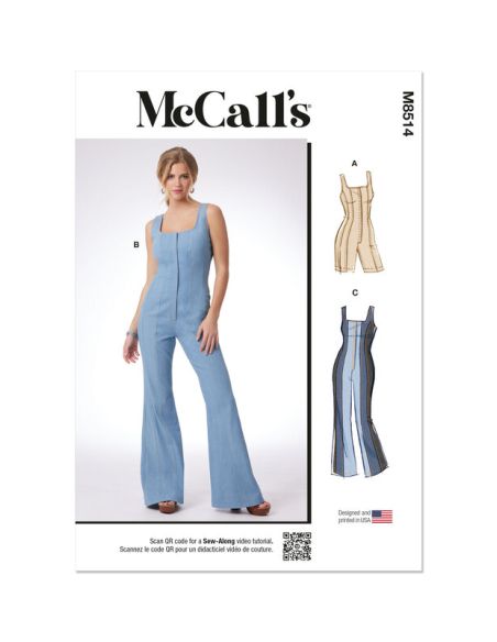 Patron McCall's 8514.AA - Rompers et combinaisons corset