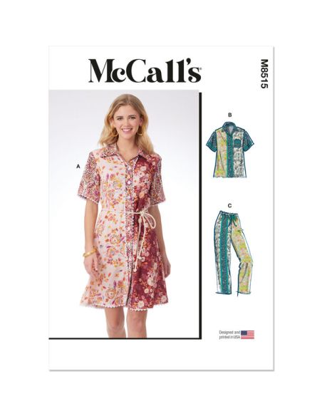 Patron McCall's 8515.K5 - Robe Chemisier, top et pantalon
