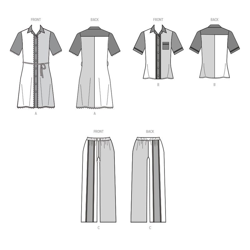 Patron McCall's 8515.K5 - Robe Chemisier, top et pantalon