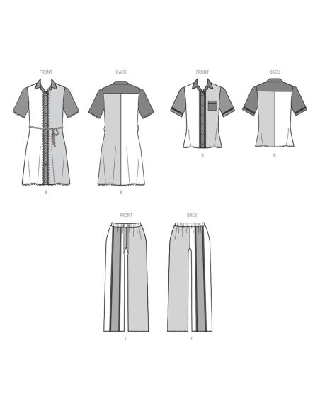 Patron McCall's 8515.K5 - Robe Chemisier, top et pantalon