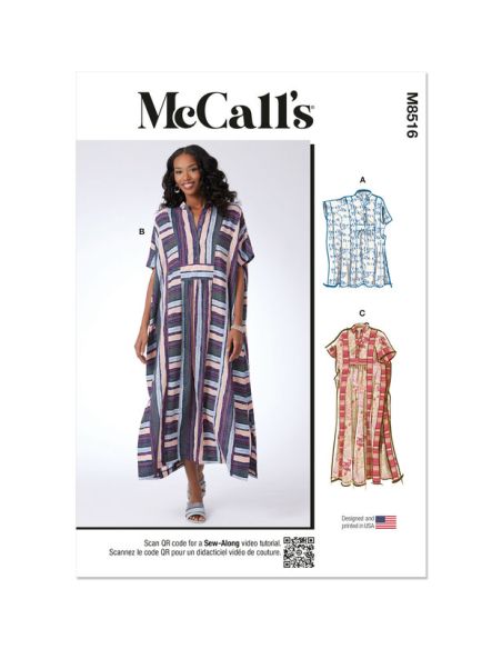 Patron McCall's 8516.A -Caftan misses en deux longueurs