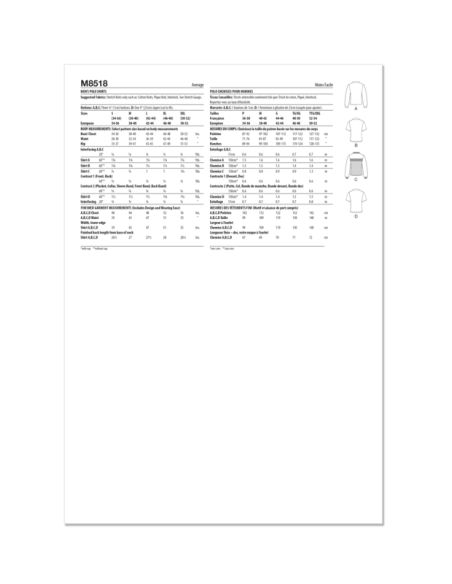 Patron McCall's 8518.A - Polos pour hommes