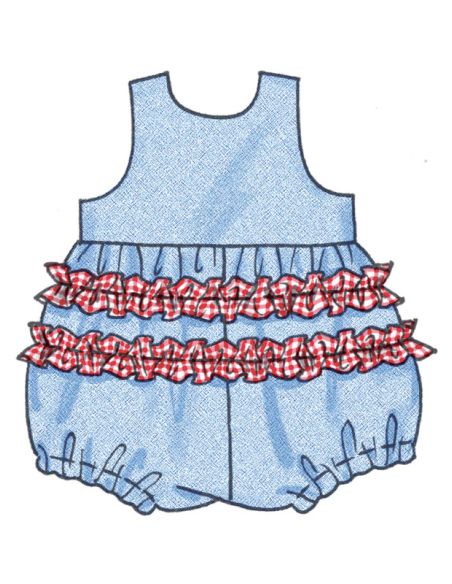 Patron McCall's 8519.A - Robes, barboteuses, culottes et chapeaux pour Bébés