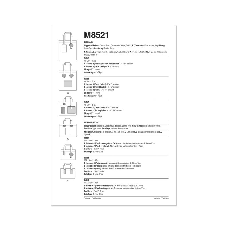 Patron McCall's 8521.OS - Sacs fourre-tout