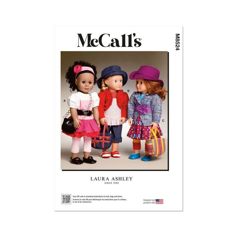 Patron McCall's 8524.OS - Vêtements pour Poupées de 18"
