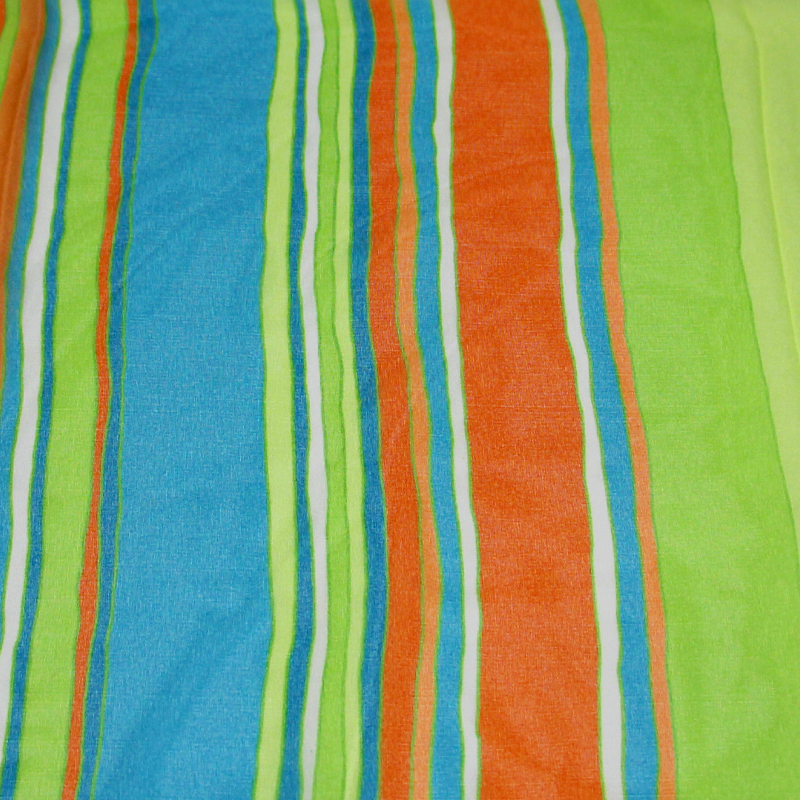 Paréo - Rayure orange, bleu & vert