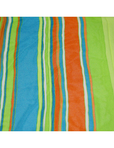 Paréo - Rayure orange, bleu & vert