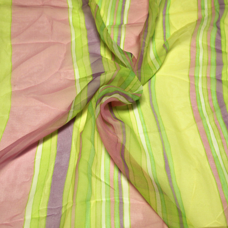 Paréo - Rayure rose & vert