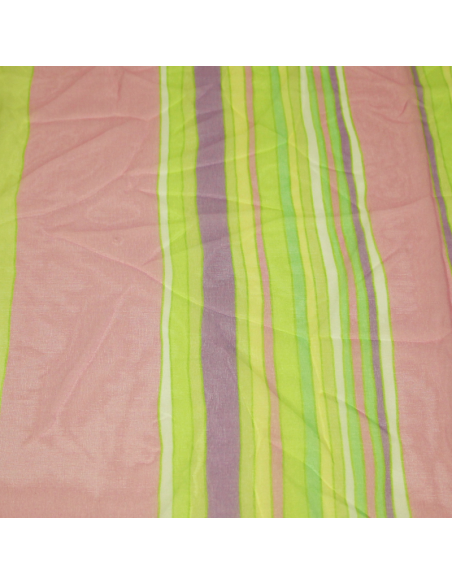 Paréo - Rayure rose & vert