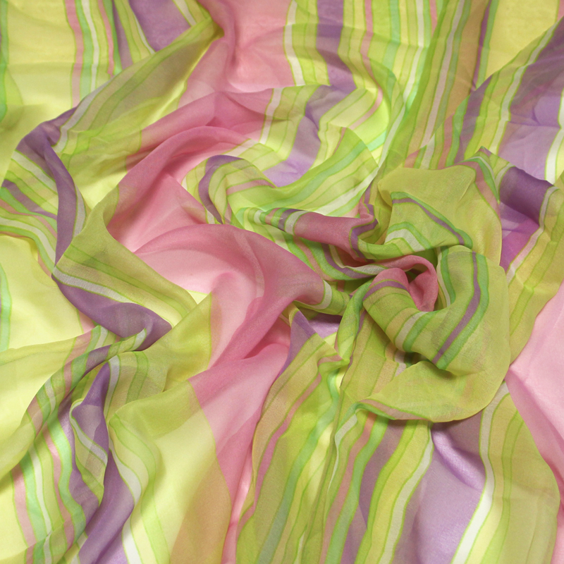 Paréo - Rayure rose & vert