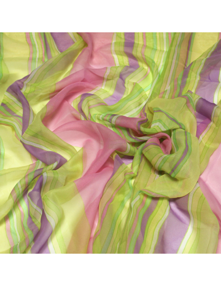 Paréo - Rayure rose & vert